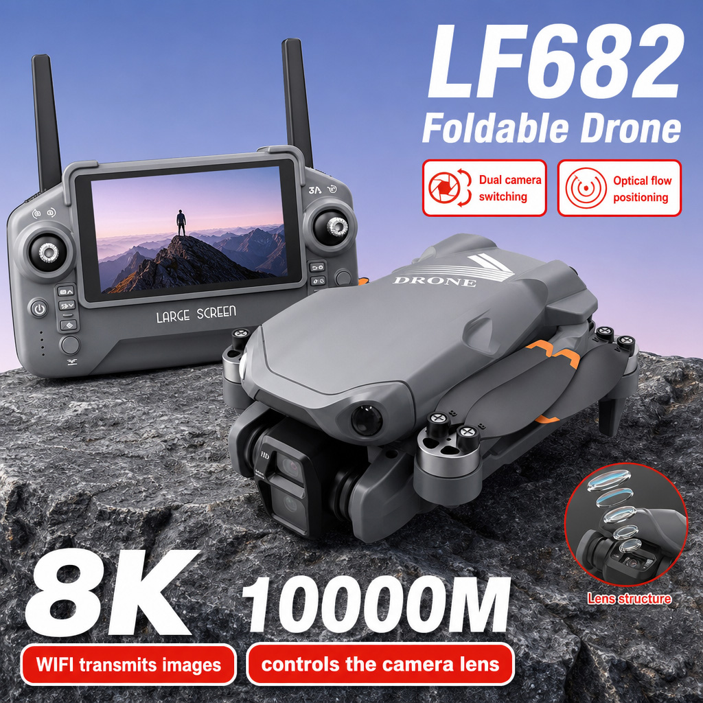 Drone Camera With Gimbal - Dron Aéreo LF682 con Cámaras Duales