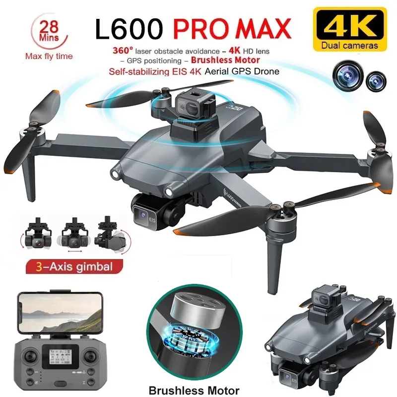 Drone Camera With Gimbal - L600 PRO MAX GPS Drone profesional