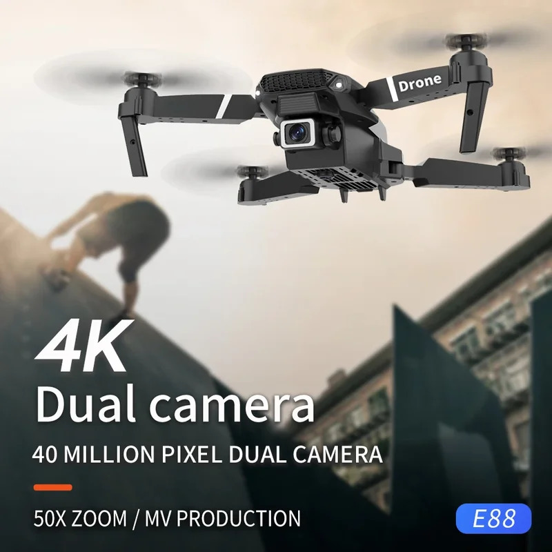 Dron plegable inteligente E88  - Drone Camera Night Vision reseña y precio